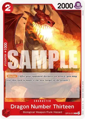 Carta Dragon Number Thirteen OP10-012, versión Promo