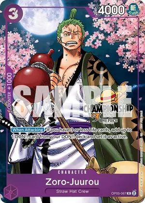 Carta Zoro-Juurou OP05-067, versión Arte alternativo