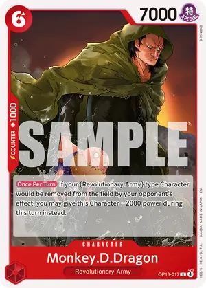 Carta Monkey.D.Dragon OP13-017, versión Normal