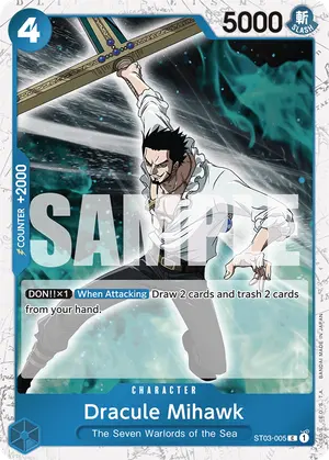 Carta Dracule Mihawk ST03-005, versión Normal