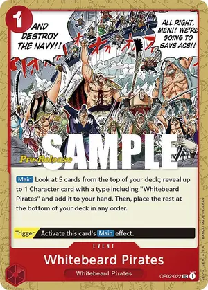 Carta Whitebeard Pirates OP02-022, versión Promo