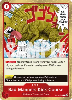Carta Bad Manners Kick Course OP04-016, versión Normal