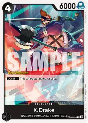 Carta X.Drake OP08-093, versión Promo