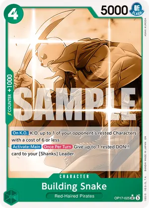Carta Building Snake OP17-025, versión Pandaman Art