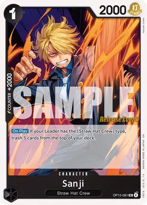 Carta Sanji OP15-081, versión Promo