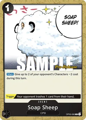 Carta Soap Sheep OP03-095, versión Promo