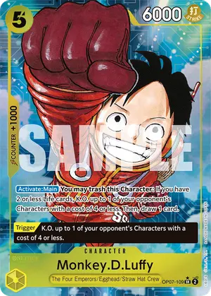 Carta Monkey.D.Luffy OP07-109, versión Arte alternativo
