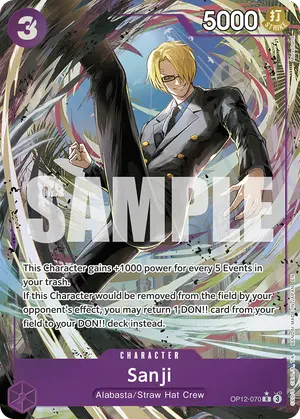 Carta Sanji OP12-070, versión Arte alternativo