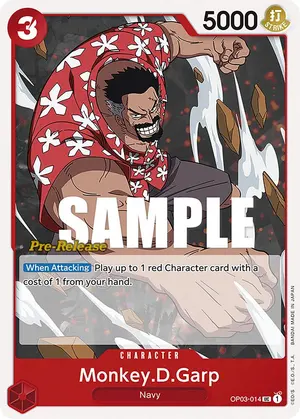 Carta Monkey.D.Garp OP03-014, versión Promo