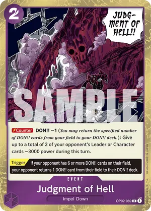 Carta Judgment of Hell OP02-089, versión Normal