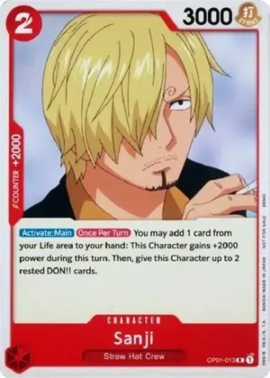 Carta Sanji OP01-013, versión Promo