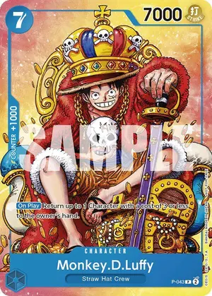 Carta Monkey.D.Luffy P-043, versión Promo