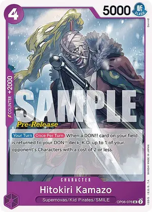 Carta Hitokiri Kamazo OP06-076, versión Promo