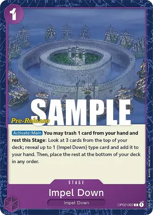 Carta Impel Down OP02-092, versión Promo