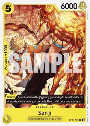 Carta Sanji OP09-105, versión Promo