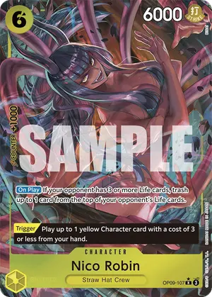 Carta Nico Robin OP09-107, versión Arte alternativo