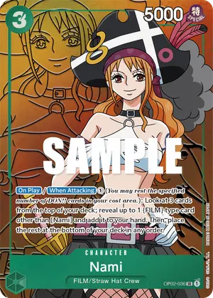 Carta Nami OP02-036, versión Arte alternativo