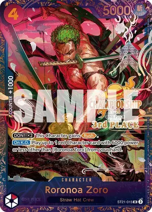 Carta Roronoa Zoro ST21-015, versión Arte alternativo