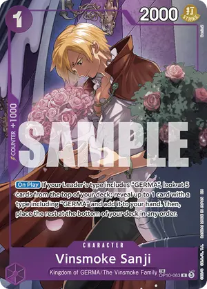 Carta Vinsmoke Sanji OP10-063, versión Treasure Rare
