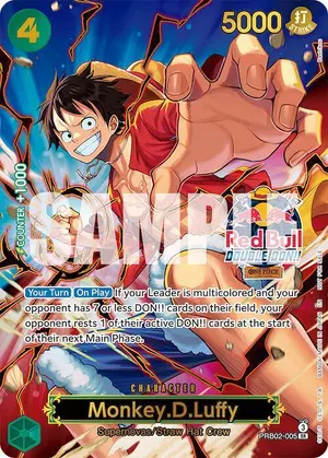 Carta Monkey.D.Luffy PRB02-005, versión Arte alternativo