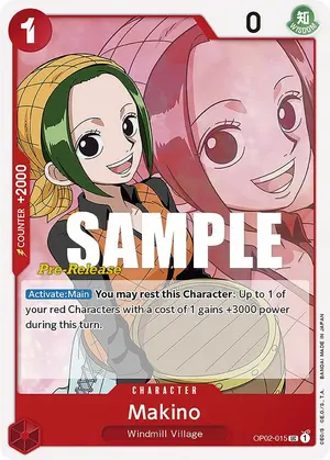 Carta Makino OP02-015, versión Promo