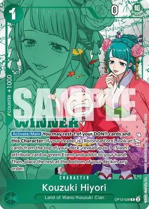 Carta Kouzuki Hiyori OP12-028, versión Arte alternativo