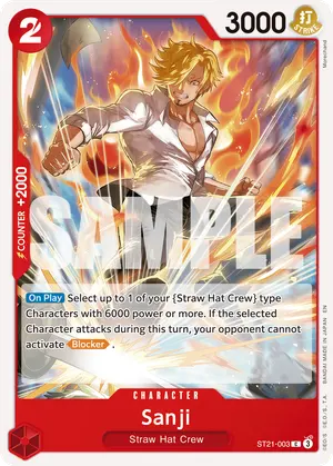 Carta Sanji ST21-003, versión Normal