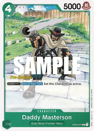 Carta Daddy Masterson OP04-027, versión Promo