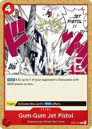 Carta Gum-Gum Jet Pistol ST01-015, versión Promo