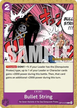 Carta Bullet String OP14-078, versión Promo