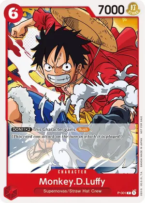 Carta Monkey.D.Luffy P-001, versión Arte alternativo