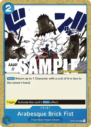 Carta Arabesque Brick Fist OP02-067, versión Promo
