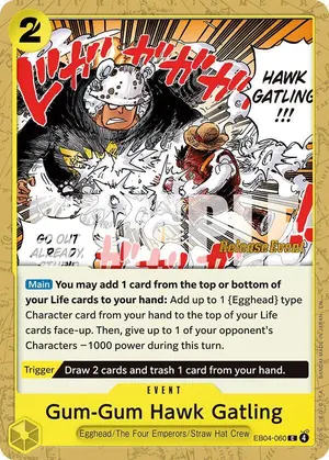 Carta Gum-Gum Hawk Gatling EB04-060, versión Promo