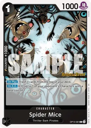 Carta Spider Mice OP14-081, versión Promo