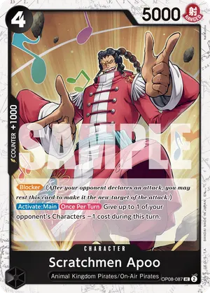 Carta Scratchmen Apoo OP08-087, versión Normal