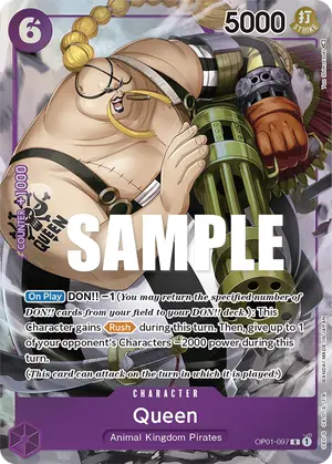 Carta Queen OP01-097, versión Arte alternativo