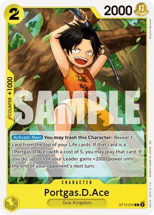 Carta Portgas.D.Ace ST13-010, versión Normal