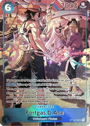 Carta Portgas.D.Ace OP13-119, versión Arte alternativo