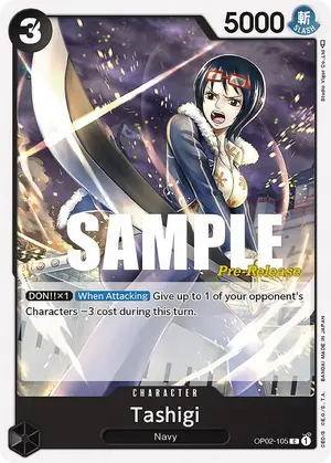 Carta Tashigi OP02-105, versión Promo