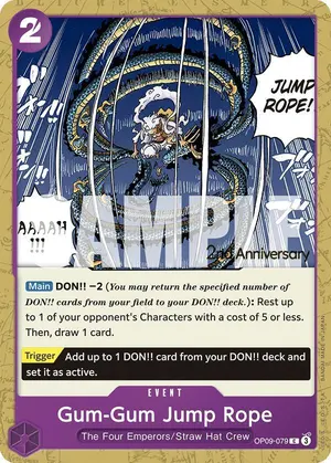 Carta Gum-Gum Jump Rope OP09-079, versión Promo