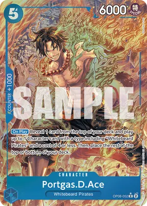 Carta Portgas.D.Ace OP08-052, versión Arte alternativo