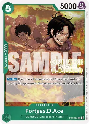 Carta Portgas.D.Ace OP09-035, versión Promo