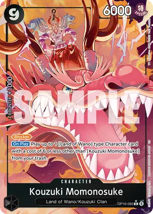 Carta Kouzuki Momonosuke OP16-085, versión Arte alternativo