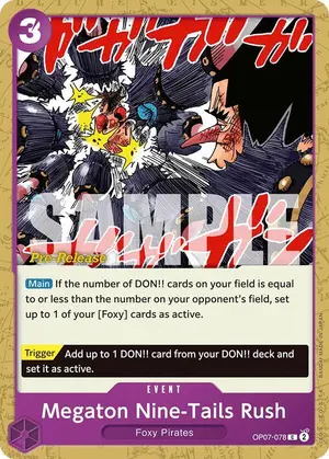 Carta Megaton Nine-Tails Rush OP07-078, versión Promo