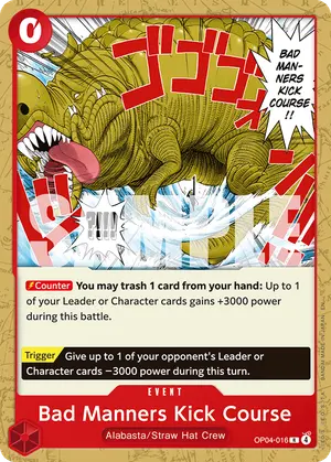 Carta Bad Manners Kick Course OP04-016, versión Normal