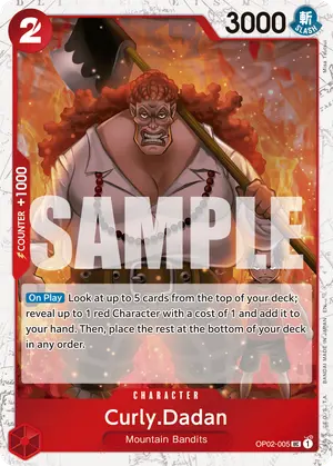 Carta Curly.Dadan OP02-005, versión Normal