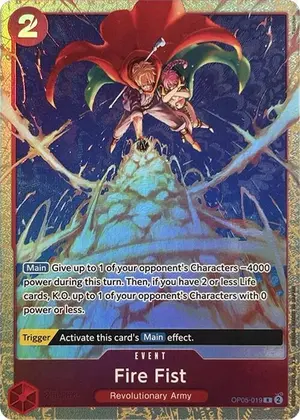 Carta Fire Fist OP05-019, versión Arte alternativo