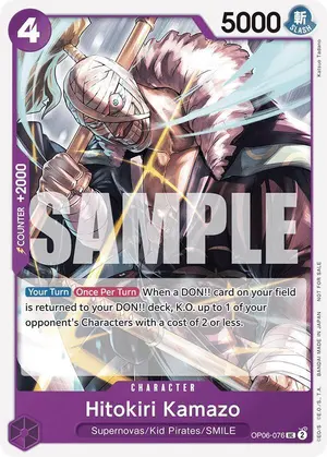 Carta Hitokiri Kamazo OP06-076, versión Arte alternativo