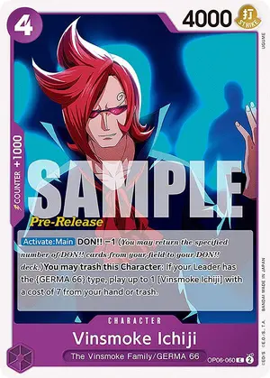 Carta Vinsmoke Ichiji OP06-060, versión Promo
