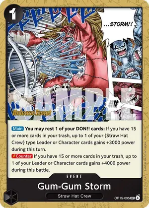 Carta Gum-Gum Storm OP15-095, versión Promo